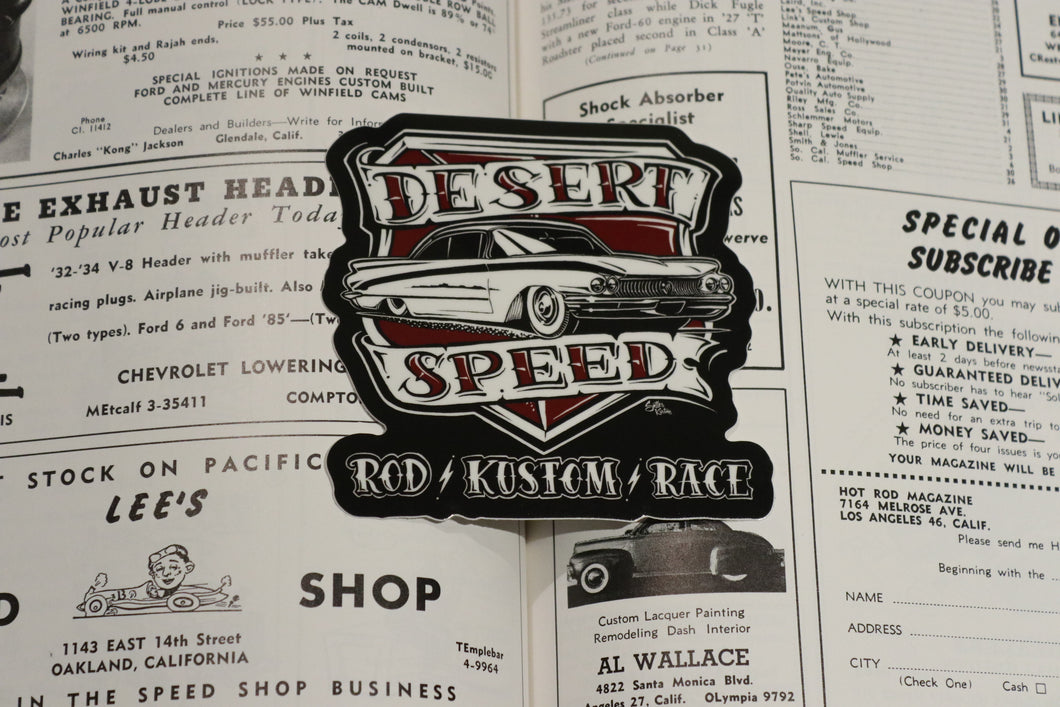 Desert Speed Rod, Kustom, Race Sticker